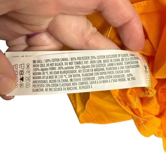 Tuckernuck Hyacinth House Canary Ruffle Rela Blouse Puff Sleeve Tangerine 2XL - Picture 7 of 10